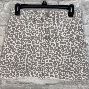 Mudpie Leopard Windsor Button Fly Skirt
